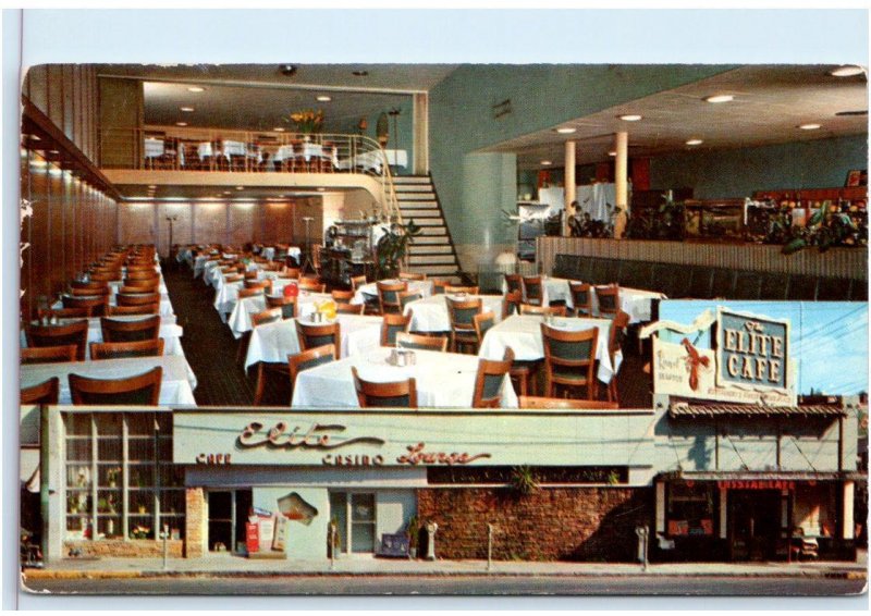 MONTGOMERY, AL Alabama ~ Roadside ELITE CAFE & CASINO LOUNGE 1956 Postcard