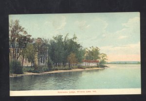 WINONA LAKE INDIANA KOSCIUSKA LAKE LODGE VINTAGE POSTCARD 1910