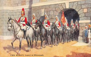 The King's Guard at Whitehall, London, England, Great Britain, Early Postcard