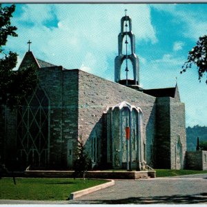 c1960s Stoney Creek ON Postcard St Francis Xavier Church Hwy 8 Hamilton Stone