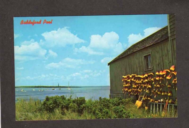 ME View Biddeford Pool MAINE Postcard near Hill's beach Light Lighthouse House