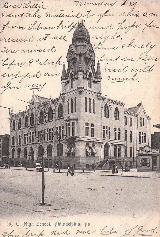 Postcard RC High School Philadelphia PA