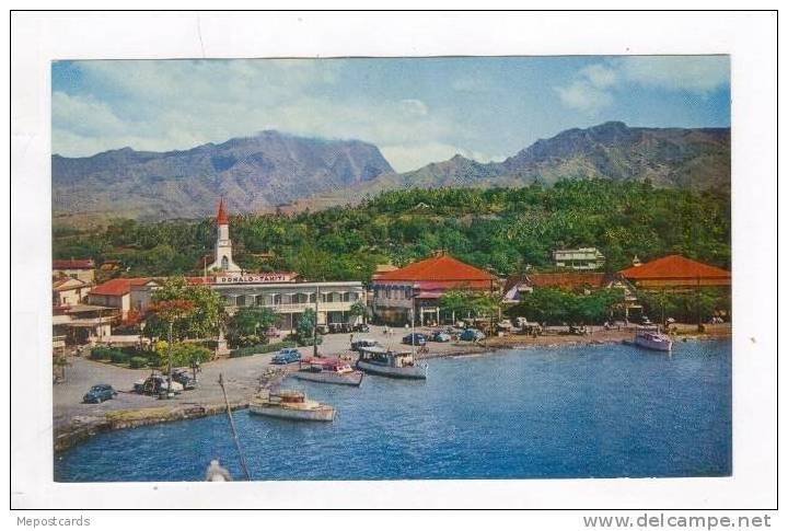 Aerial View, Oceanside Town, Papeete,Tahiti, 60-70s