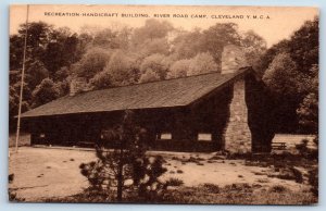 1940 Cleveland Ohio Postcard Recreation Handicraft Building River Road Artvue