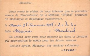 US77 France Toulouse 1958 Gers letter advertising Stade mechanics