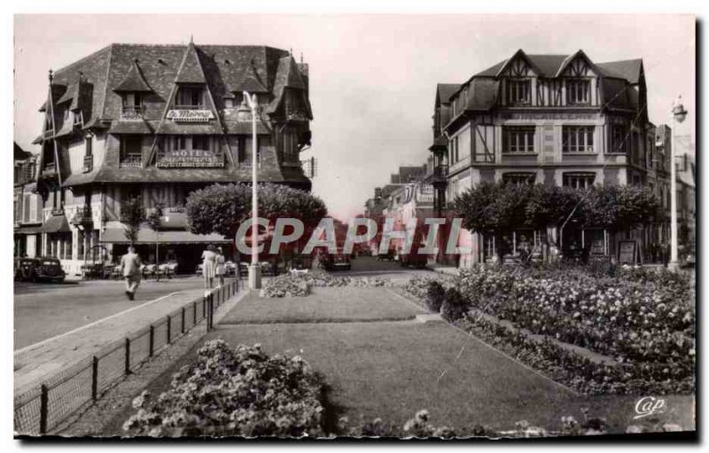 Old Postcard Deauville flowered beach Place Morny