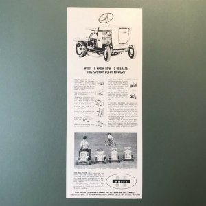 1965 Huffy Mowers Original Print Ad 2P1-4 