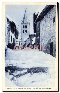 Old Postcard The Church of Montgenevre winter