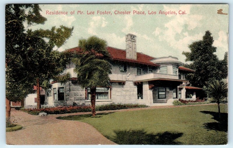 LOS ANGELES, CA California  MANSION of Mr LEE FOSTER  c1907  Newman  Postcard