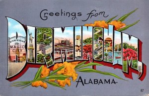 Alabama Greetings From Birmingham Large Letter Linen