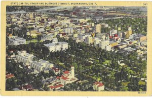 Aerial View State Capitol & Business District Sacramento California