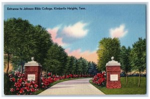 Entrance To Johnson Bible College Kimberlin Heights Tennessee TN Postcard