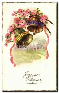 Old Postcard Fantasy Flowers Easter