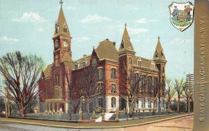 Charleston West Virginia c1910 Embossed Postcard Capitol Gold Highlights