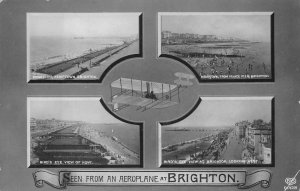 BRIGHTON ENGLAND VIEWS FROM AIRPLANE AVIATION POSTCARD (c, 1911)