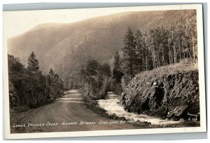 1924-49 Lwr Chicago Creek Highway Btw Echo Lake& Idaho Springs CO Rppc Postcard 