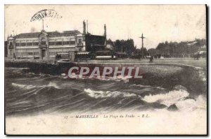 Old Postcard Marseille Prado Beach