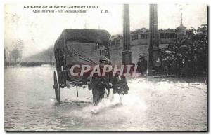 COPY The flood of the Seine Quai de Passy A Demenagement 1910 Paris