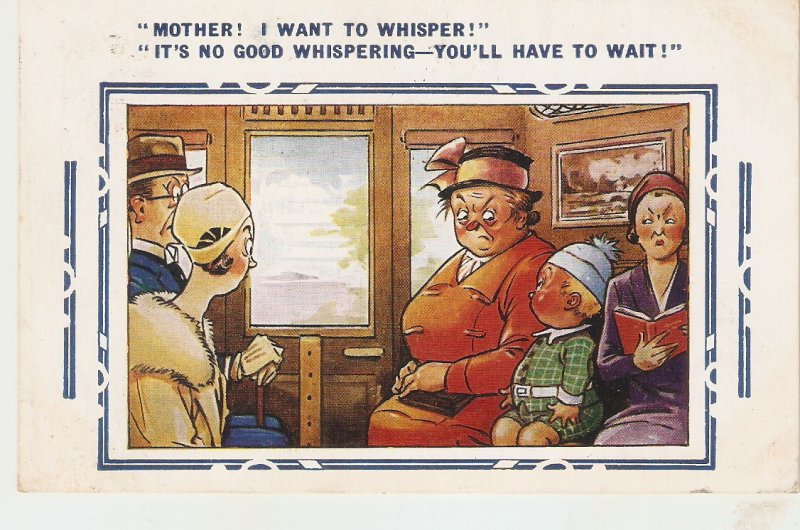 Mother! I want to whisper!... Bamforth Comic Series postcard # 3414