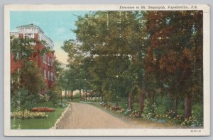 Linen~Entrance to Mt Sequoyah Fayetteville Arkansas~Vintage Postcard