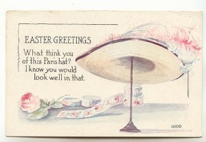 Lady's Paris Hat,  Easter Greetings Poem
