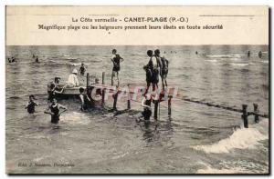 Old Postcard La Cote Vermeille Canet Plage