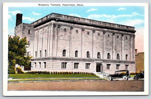 Hamilton Ohio~Masonic Temple Bldg Exterior View~Kraemer Art Vintage Postcard
