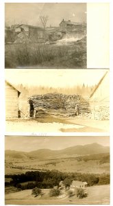 3 RPPC's - Mill & Falls, Stack of Wood, Valley Scene