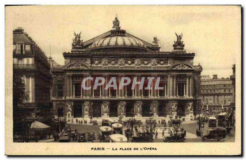 Old Postcard Paris Place of the Opera