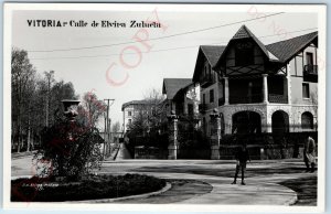 c1930s Vitoria-Gasteiz, Spain Street View RPPC Elvira Zulueta Photo Alsina A150