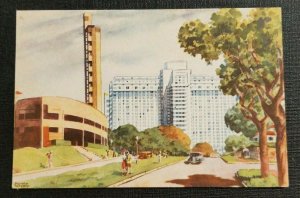 Mint Vintage Illustrated Postcard Hospital Montevideo Uruguay