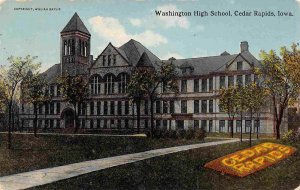 Washington High School Cedar Rapids Iowa 1914 postcard