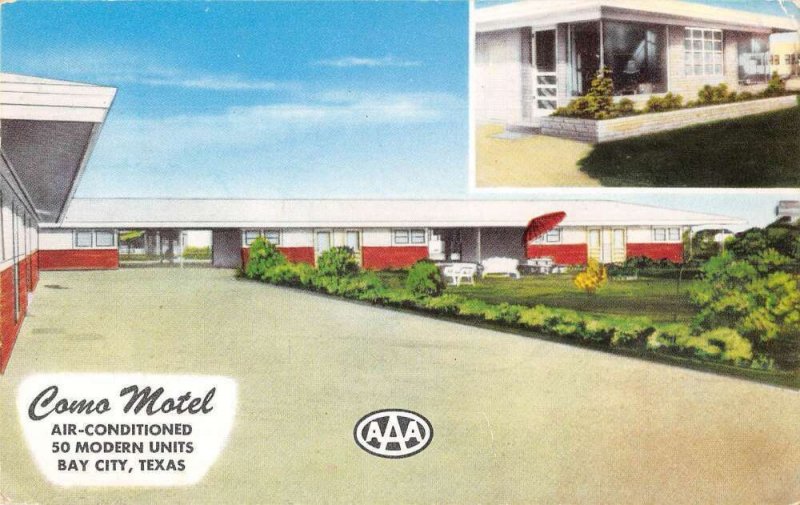 Bay City Texas Como Motel Vintage Postcard AA40465