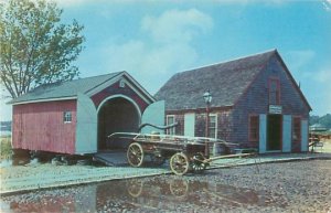 Mystic Connecticut Old Reliance Fire Dept and Shipsmith Shop Chrome Postcard