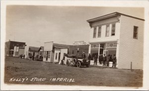 Imperial Saskatchewan Kelly Bros Store Pasadena Restaurant SK RPPC Postcard H55