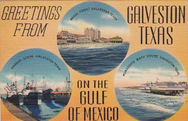 Texas Galveston Greetings From With Multiple Views 1941