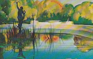 South Carolina Murrells Inlet Brookgreen Gardens Diana Pool Watercolor By Eli...