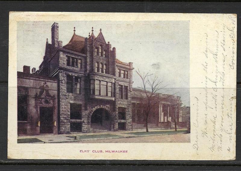 Elks Club Milwaukee Wisconsin used #40 circa 1909