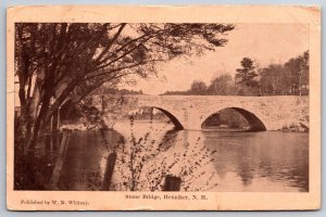 Henniker NH~Double Arch Stone Bridge~Built 1835~Contoocook River~1908 Sepia