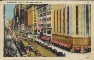 New York City NY ~ Looking Up Fifth Street NYC Vintage Herbco Postcard