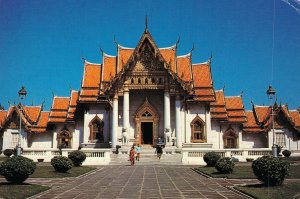 Thailand Siam Wat Benchamabophit Marble Temple Vintage Postcard 07.36