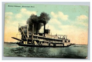 Vintage 1910's Postcard Steamer Dubuque on the Mississippi River Dubuque Iowa