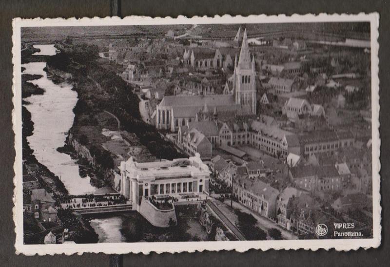 Aerial Panorama Of Ypres, Belgium - Real Photo - Used 1937