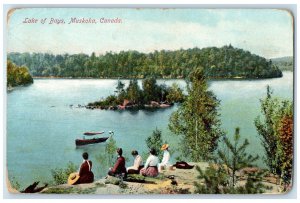 c1910 Boat Sailing in Lake of Bays Muskoka Canada Antique Posted Postcard