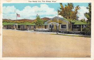 Ten Sleep Wyoming~Ten Sleep Inn (Cabin Hotel)~Log Cabins~1920s Postcard