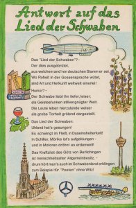 Lied Der Scwaben Song Of Swabia Airship German Postcard