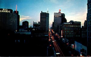 Texas Dallas Main Street At Night