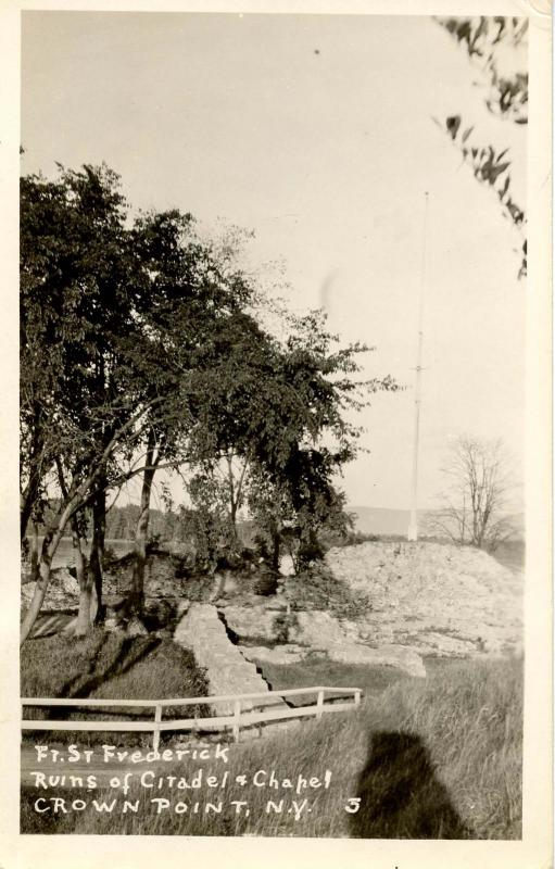 NY - Crown Point. Fort St Frederick, Ruins of Citadel and Chapel.   *RPPC