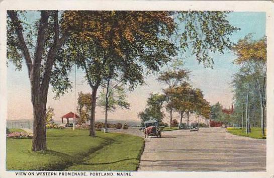 Maine Portland View On Western Promenade 1924