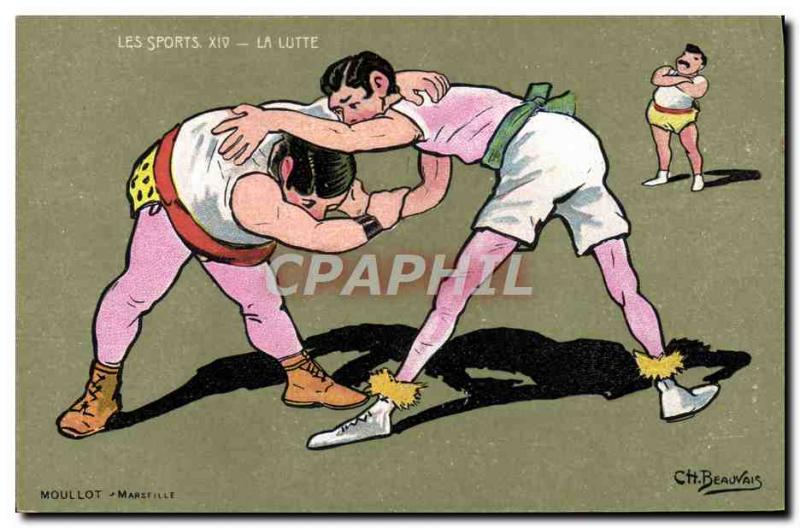 Postcard Old Fight Illustrator Beauvais